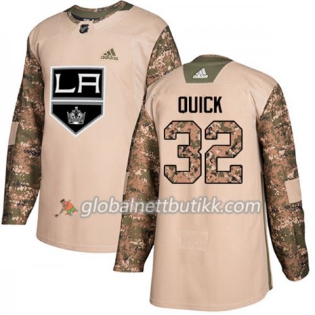 Los Angeles Kings Hockeydrakt Jonathan Quick 32 2017-2018 Camo Veterans Day Practice Adidas Authentic - Herre